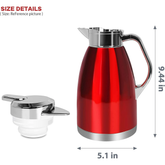 SSAWcasa 61oz Thermal Coffee Carafe Stainless Steel Vacuum Coffee Thermos Urn, Insulated Coffee Dispenser Coffee Flask Pot for Keeping 12 Hours Hot&24 Hours Cold (Red)